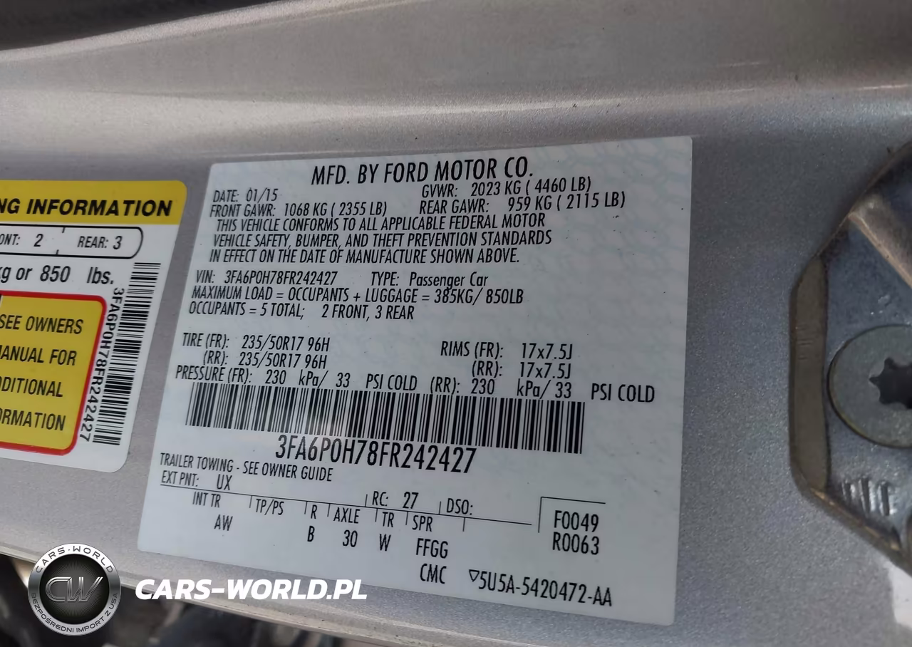 2015 Ford Fusion Se VIN:3FA6P0H78FR242427 - 9