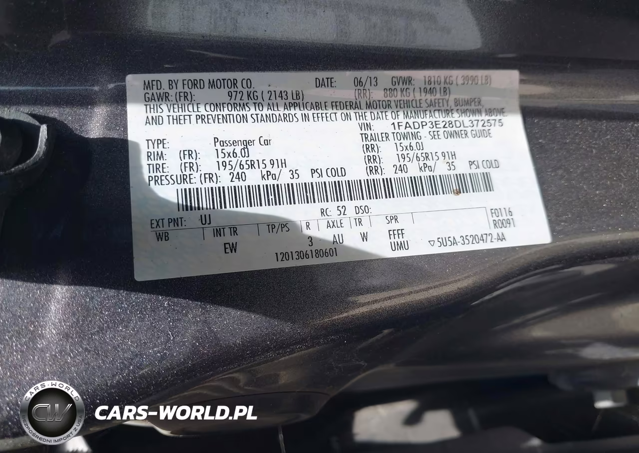 2013 Ford Focus S VIN:1FADP3E28DL372575 - 9
