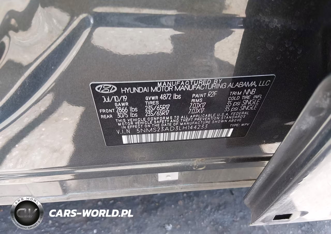 2020 Hyundai Santa Fe Se VIN:5NMS23AD3LH144233 - 9