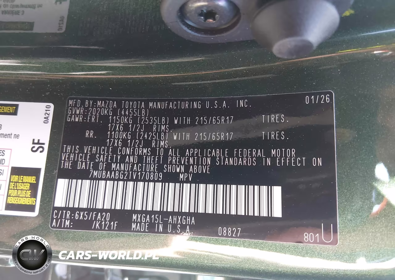 2026 Toyota Corolla Cross Le VIN:7MUBAABG2TV170809 - 9
