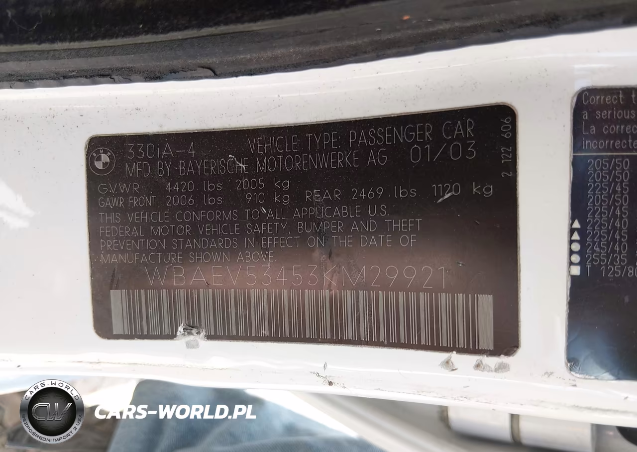2003 BMW 330I VIN:WBAEV53453KM29921 - 9