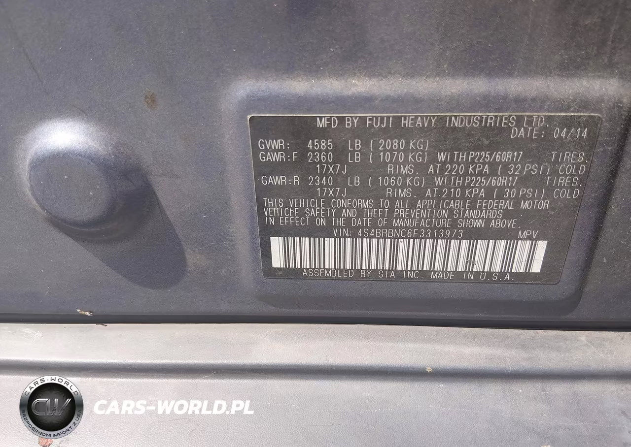 2014 Subaru Outback 2.5I Limited VIN:4S4BRBNC6E3313973 - 9