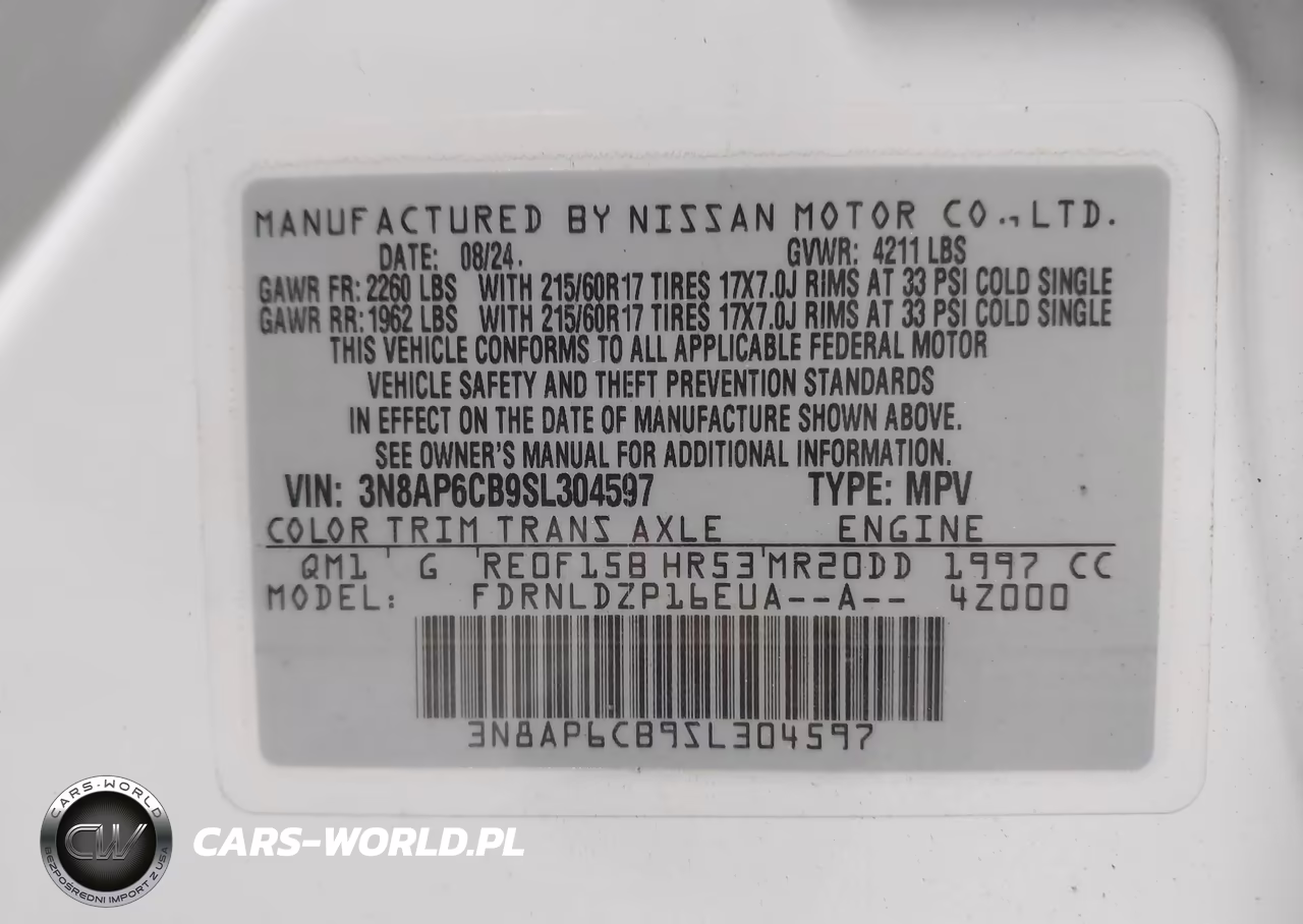 2025 Nissan Kicks Sv Intelligent Awd VIN:3N8AP6CB9SL304597 - 9