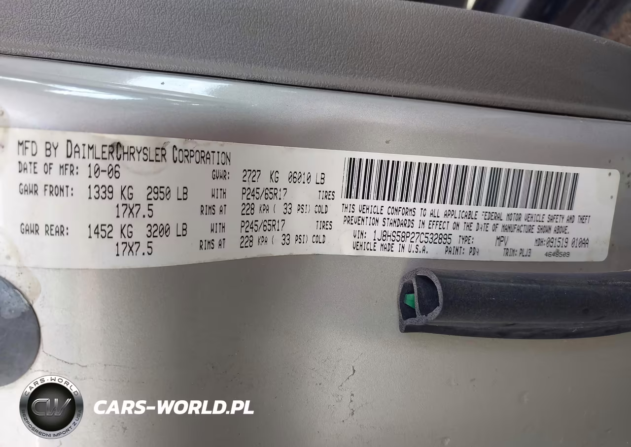 2007 Jeep Grand Cherokee Limited VIN:1J8HS58P27C532895 - 9