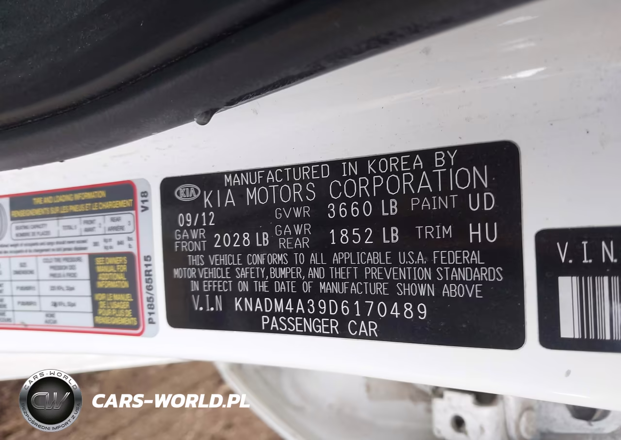 2013 Kia Rio Lx VIN:KNADM4A39D6170489 - 9