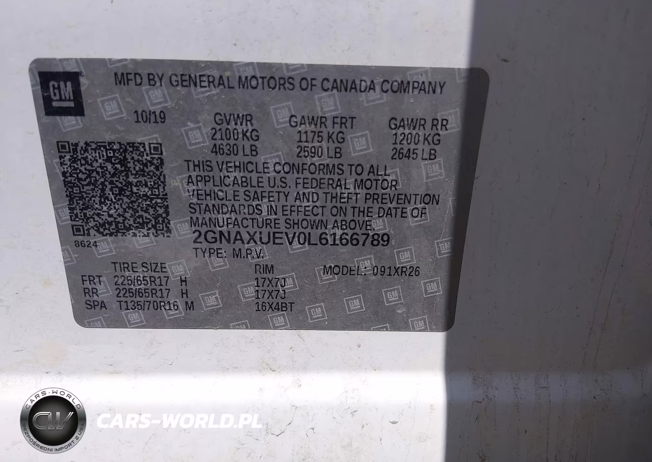 2020 Chevrolet Equinox Awd Lt 1.5L Turbo VIN:2GNAXUEV0L6166789 - 9