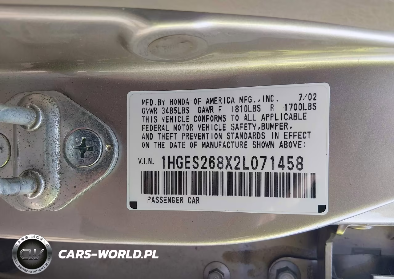 2002 Honda Civic Ex VIN:1HGES268X2L071458 - 9