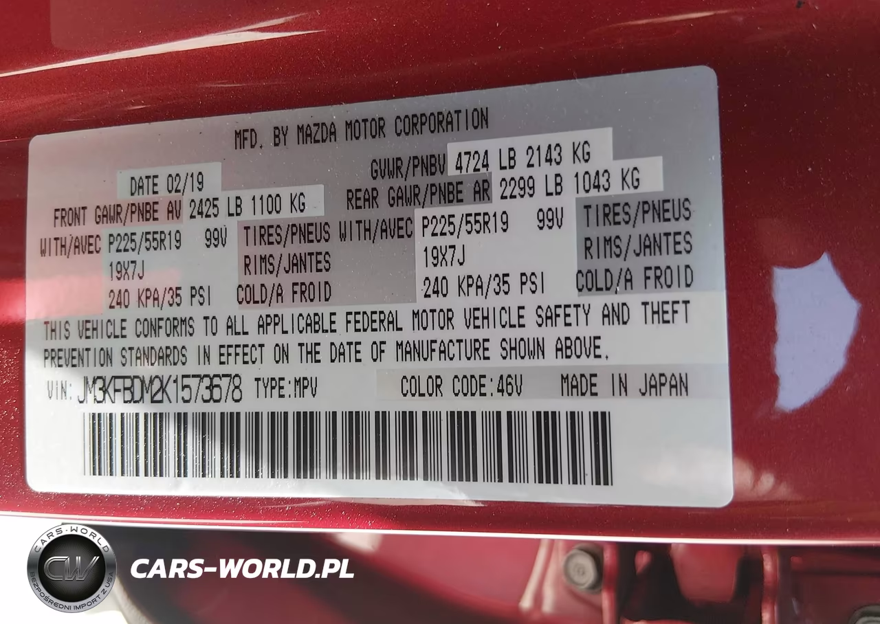 2019 Mazda Cx-5 Grand Touring VIN:JM3KFBDM2K1573678 - 9