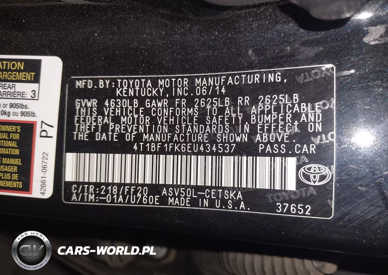2014 Toyota Camry Se VIN:4T1BF1FK6EU434537 - 9
