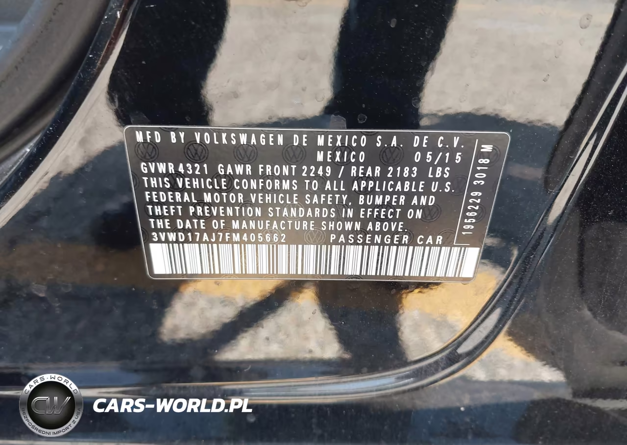 2015 Volkswagen Jetta 1.8T Sport VIN:3VWD17AJ7FM405662 - 9