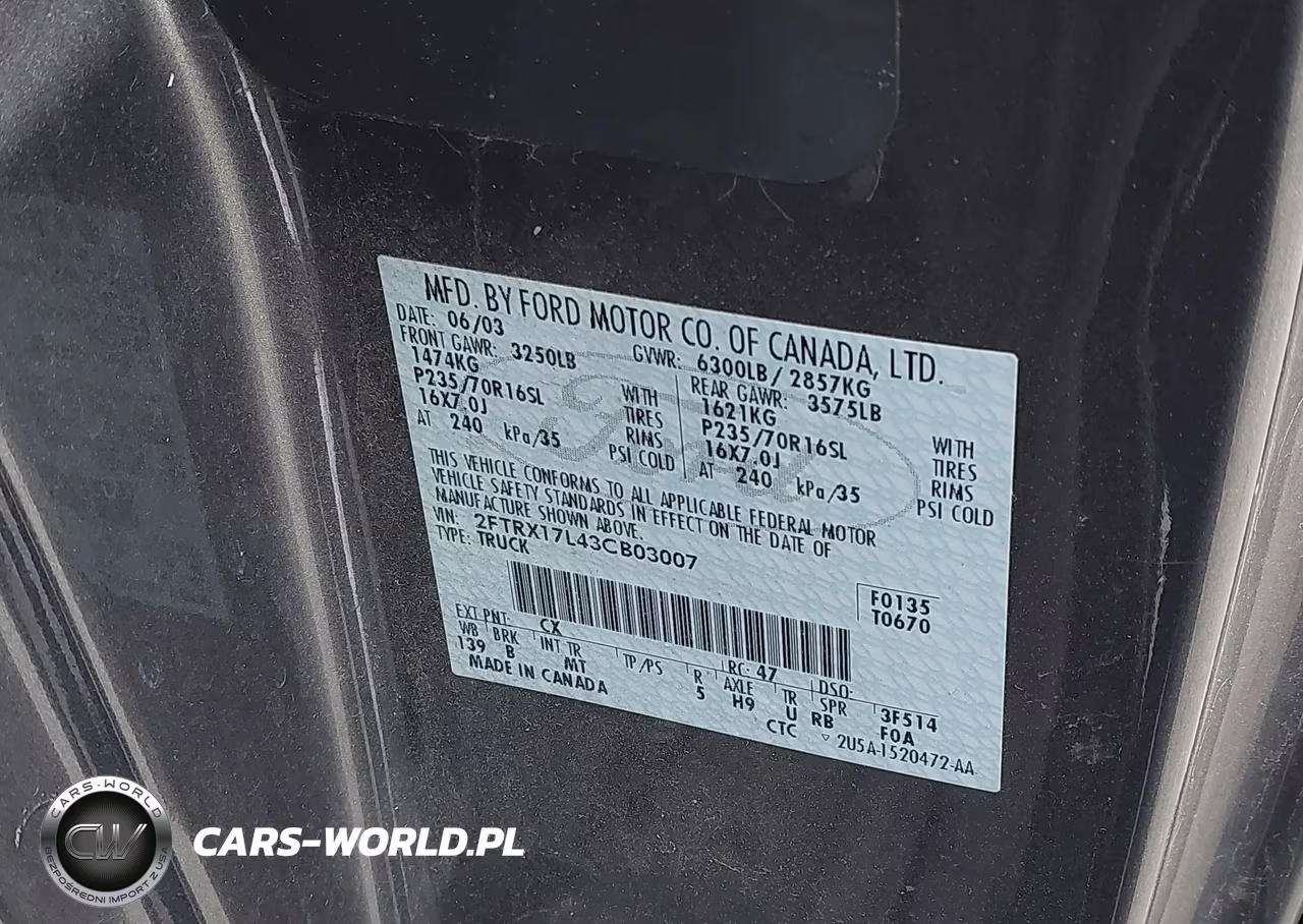 2003 Ford F-150 Lariat-Xl-Xlt VIN:2FTRX17L43CB03007 - 9