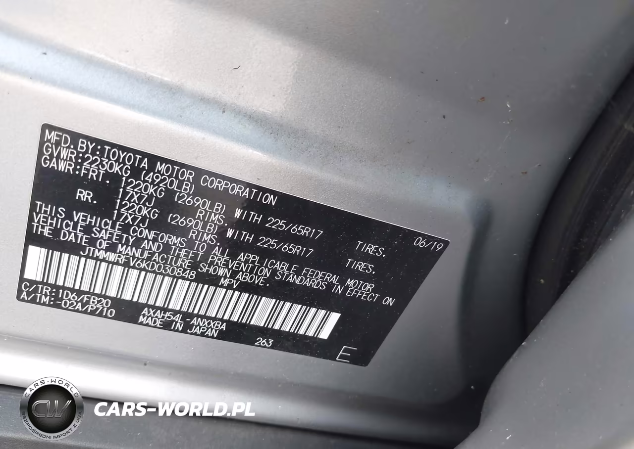 2019 Toyota Rav4 Hybrid Le VIN:JTMMWRFV6KD030848 - 9