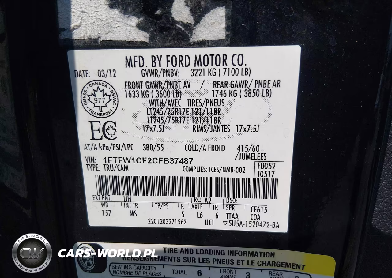 2012 Ford F-150 Xlt VIN:1FTFW1CF2CFB37487 - 9