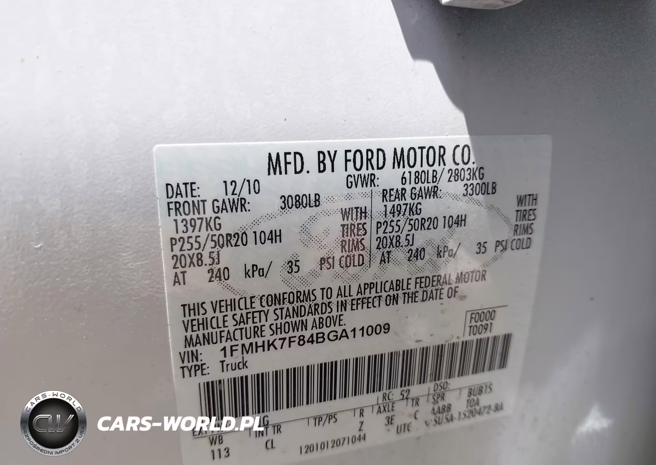 2011 Ford Explorer Limited VIN:1FMHK7F84BGA11009 - 9