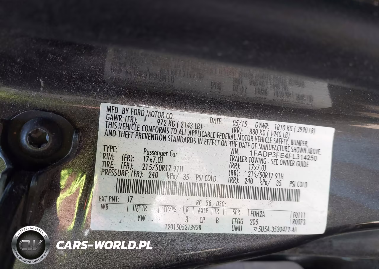 2015 FORD FOCUS SE VIN:1FADP3FE4FL314250 - 9