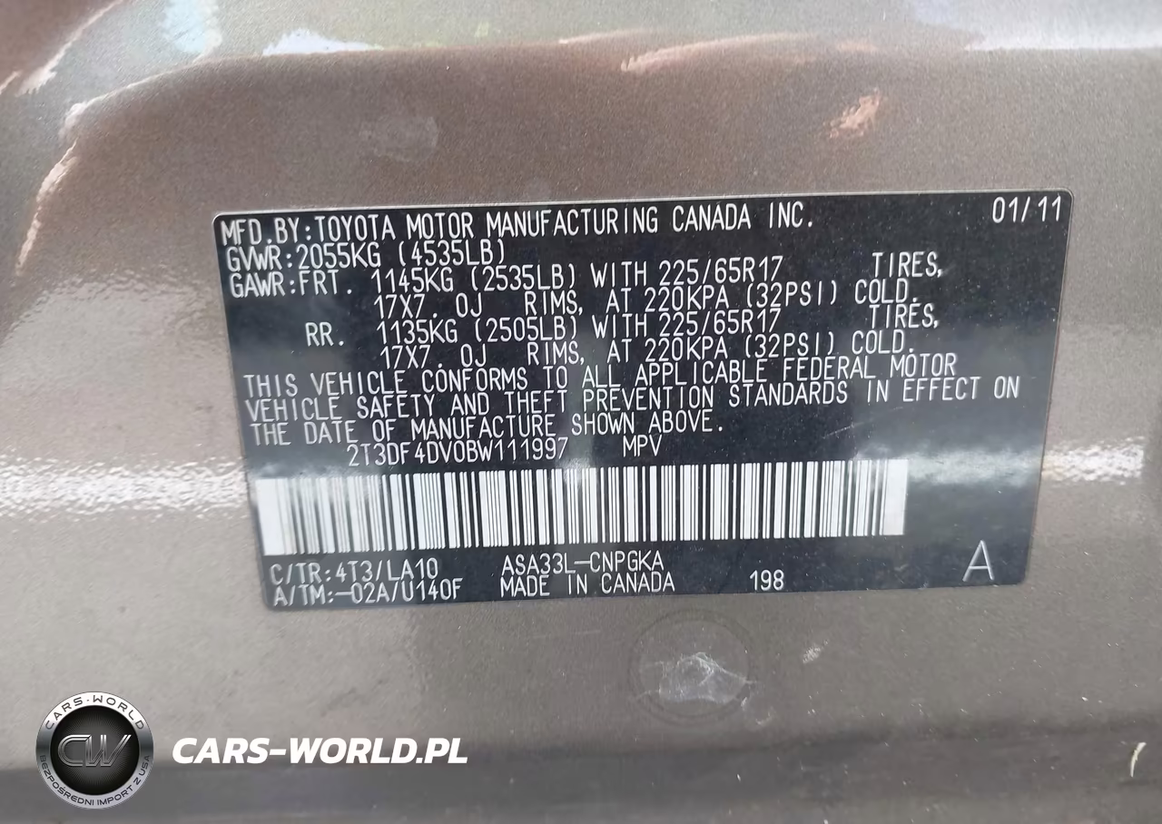 2011 Toyota Rav4 Limited VIN:2T3DF4DV0BW111997 - 9
