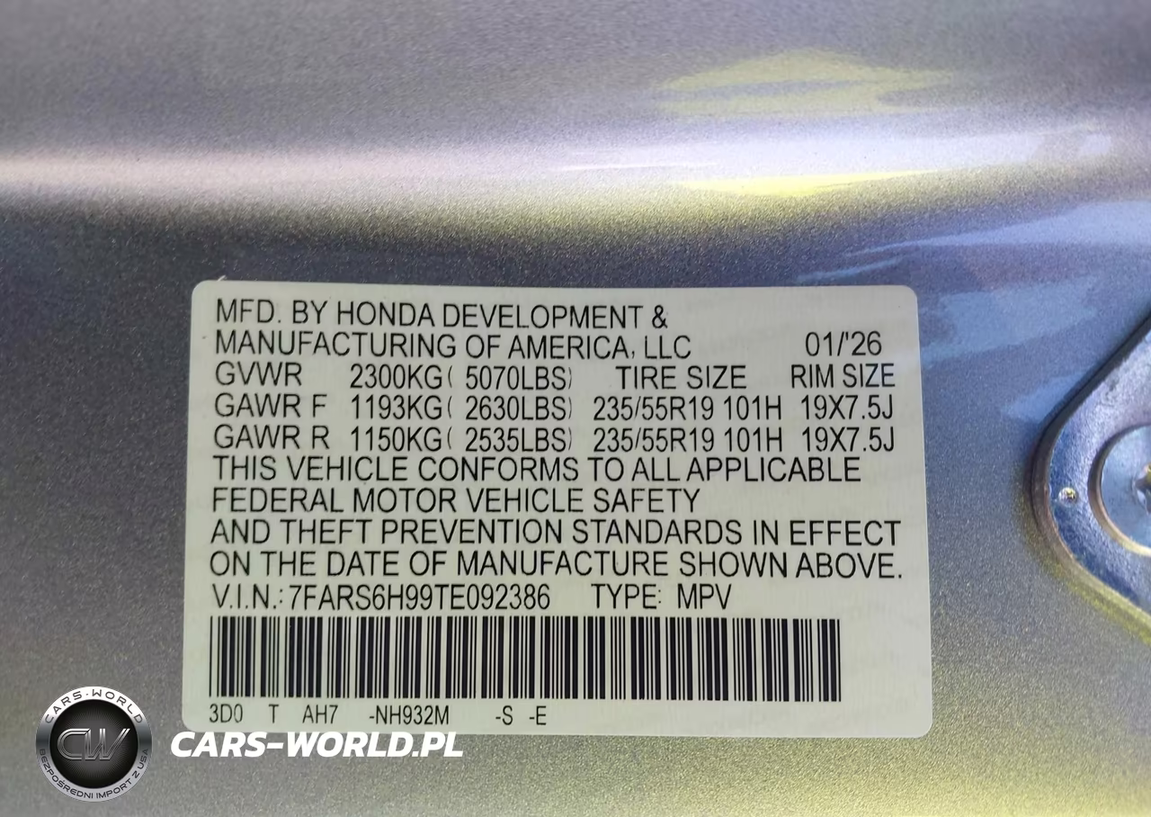 2026 Honda Cr-V Hybrid Awd Sport Touring VIN:7FARS6H99TE092386 - 9