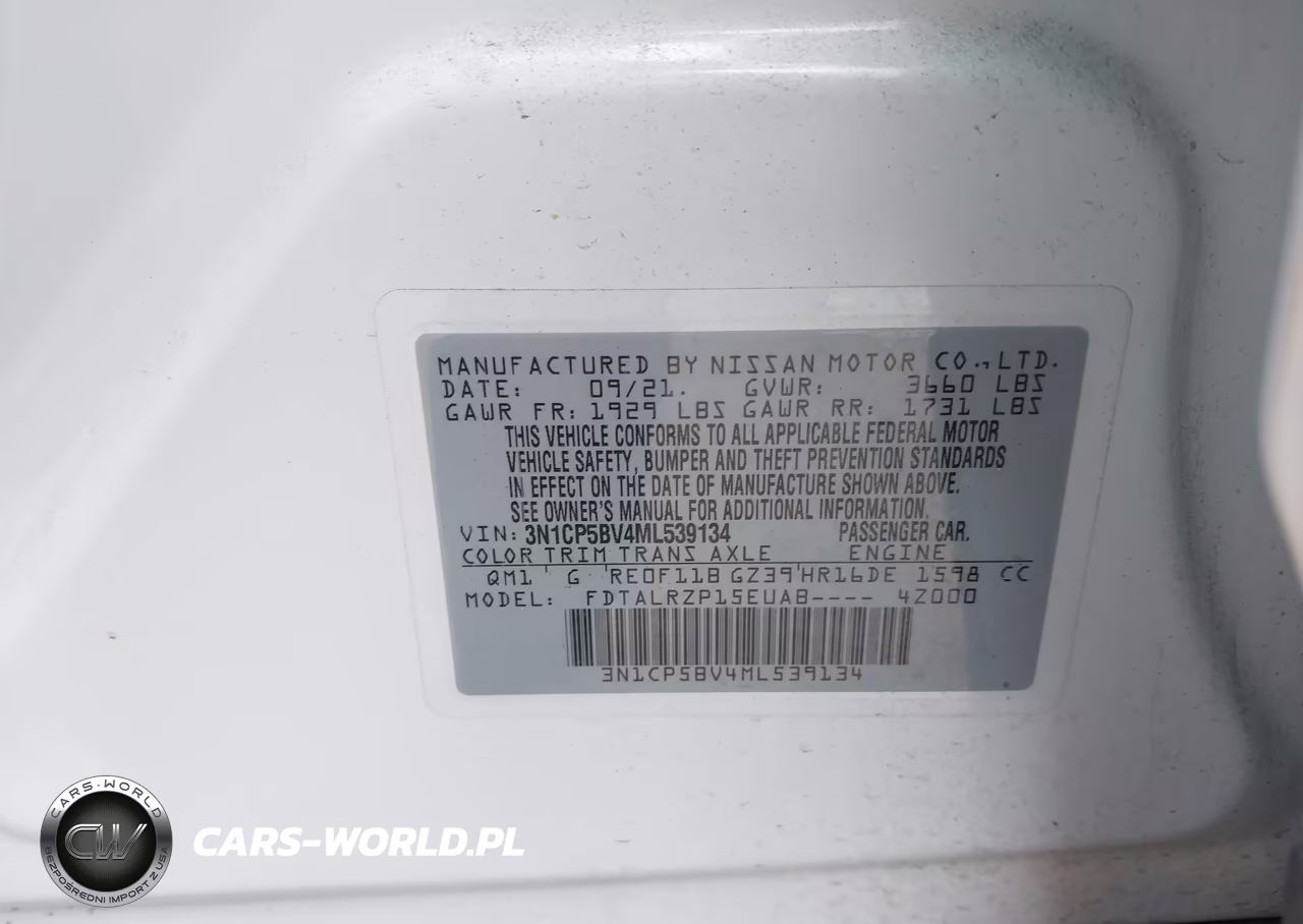 2021 Nissan Kicks S Xtronic Cvt VIN:3N1CP5BV4ML539134 - 9