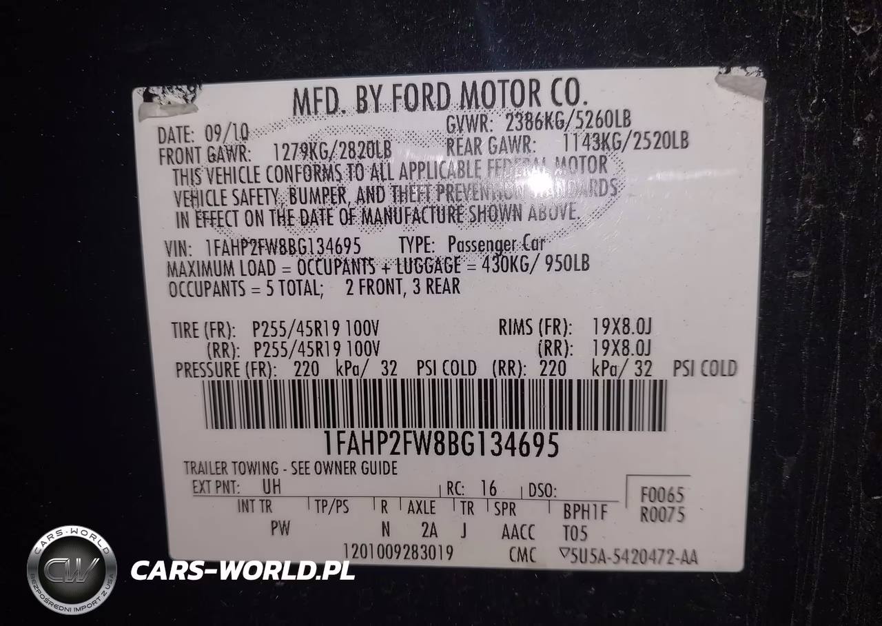 2011 Ford Taurus Limited VIN:1FAHP2FW8BG134695 - 17
