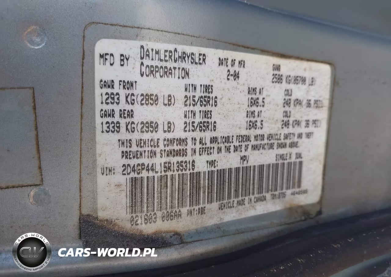 2005 Dodge Grand Caravan Sxt VIN:2D4GP44L15R135316 - 9