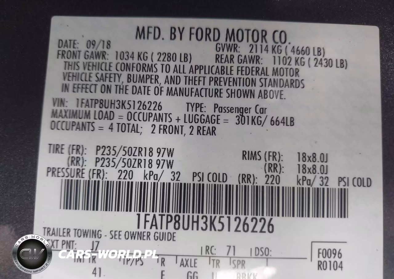 2019 Ford Mustang Ecoboost Premium VIN:1FATP8UH3K5126226 - 9