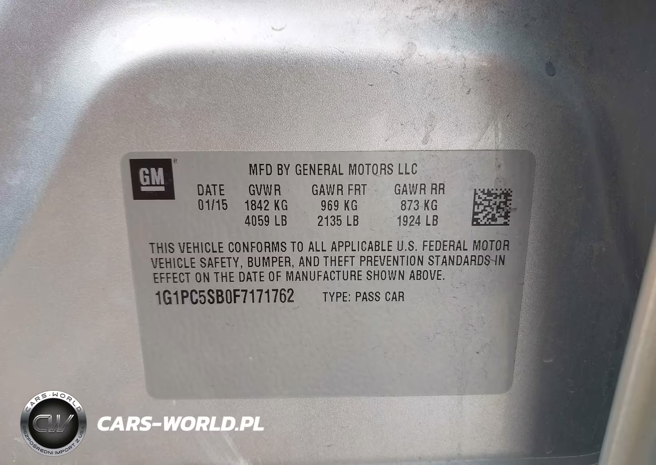 2015 Chevrolet Cruze 1Lt Auto VIN:1G1PC5SB0F7171762 - 9