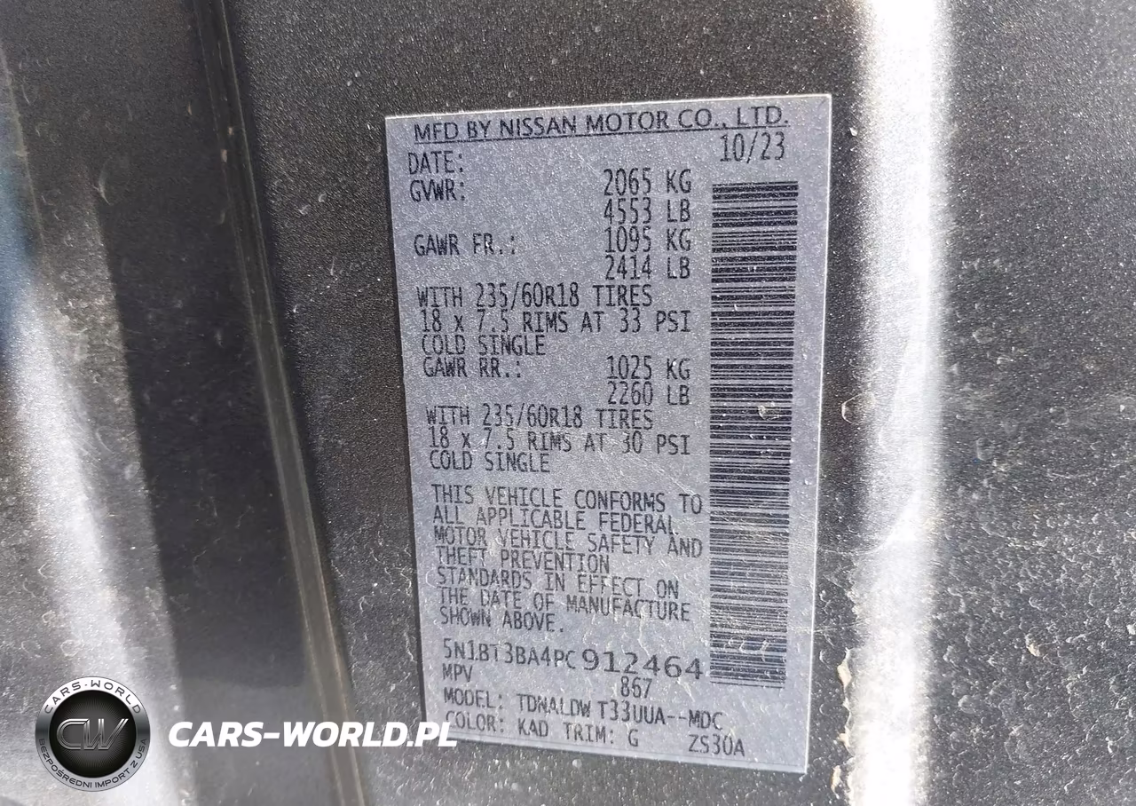2023 Nissan Rogue Sv Fwd VIN:5N1BT3BA4PC912464 - 9