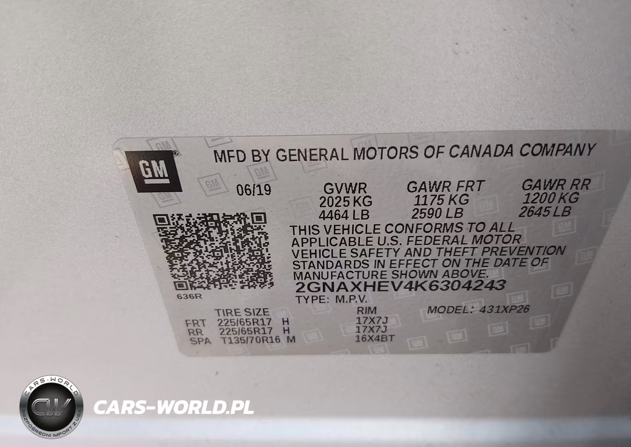 2019 Chevrolet Equinox Ls VIN:2GNAXHEV4K6304243 - 9