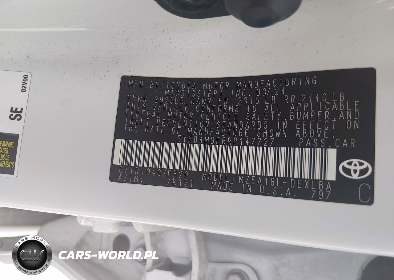 2024 Toyota Corolla Le VIN:5YFB4MDE6RP147727 - 9