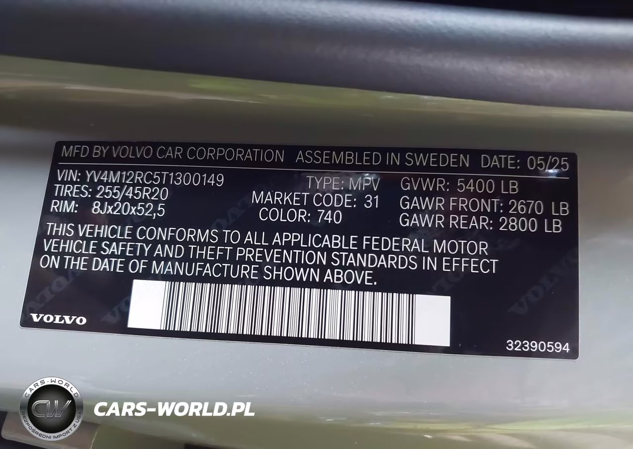 2026 Volvo Xc60 B5 Plus VIN:YV4M12RC5T1300149 - 9