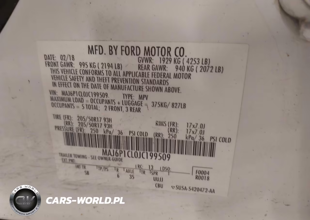 2018 Ford Ecosport Ses VIN:MAJ6P1CL0JC199509 - 9