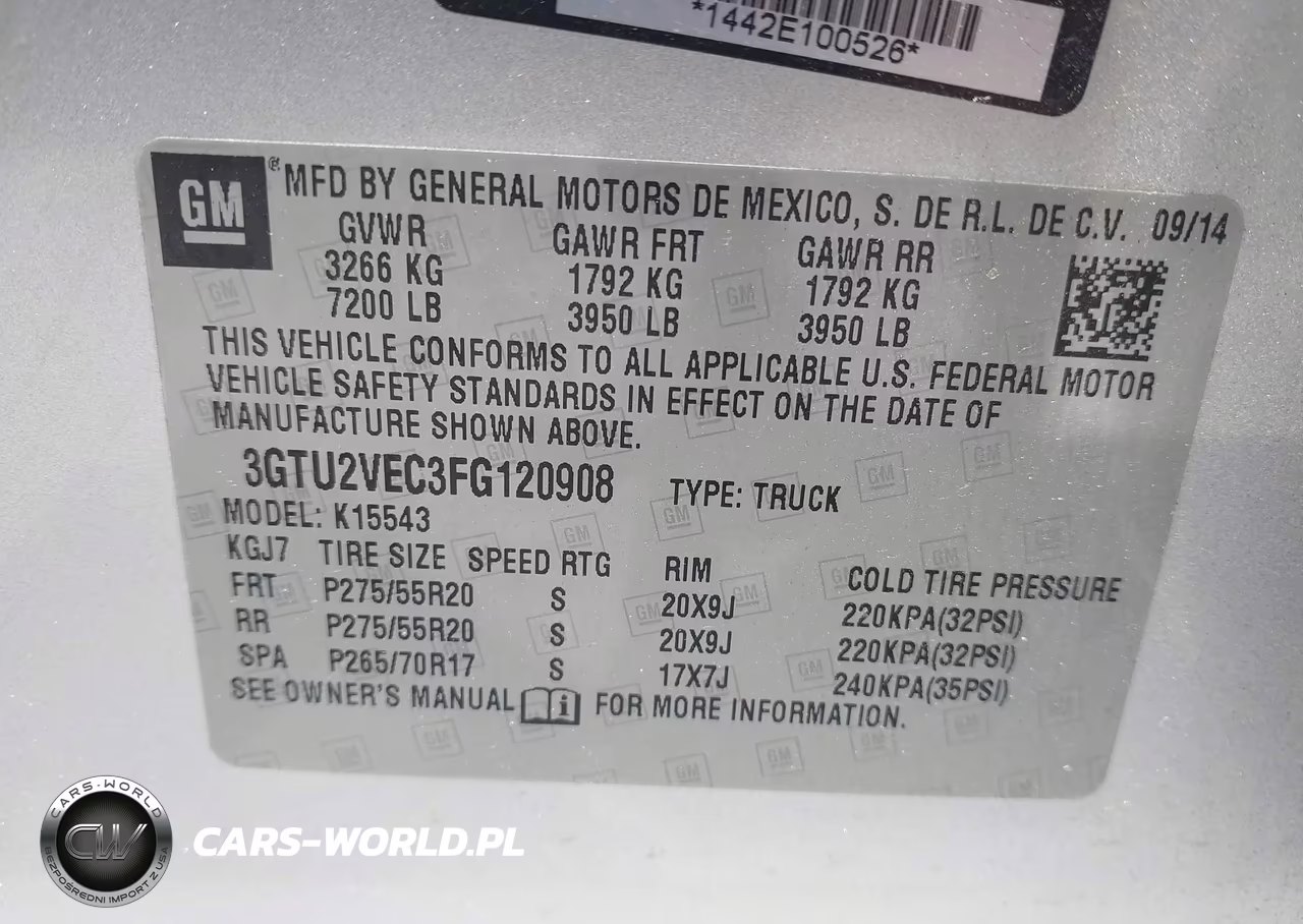 2015 GMC Sierra 1500 Slt VIN:3GTU2VEC3FG120908 - 9