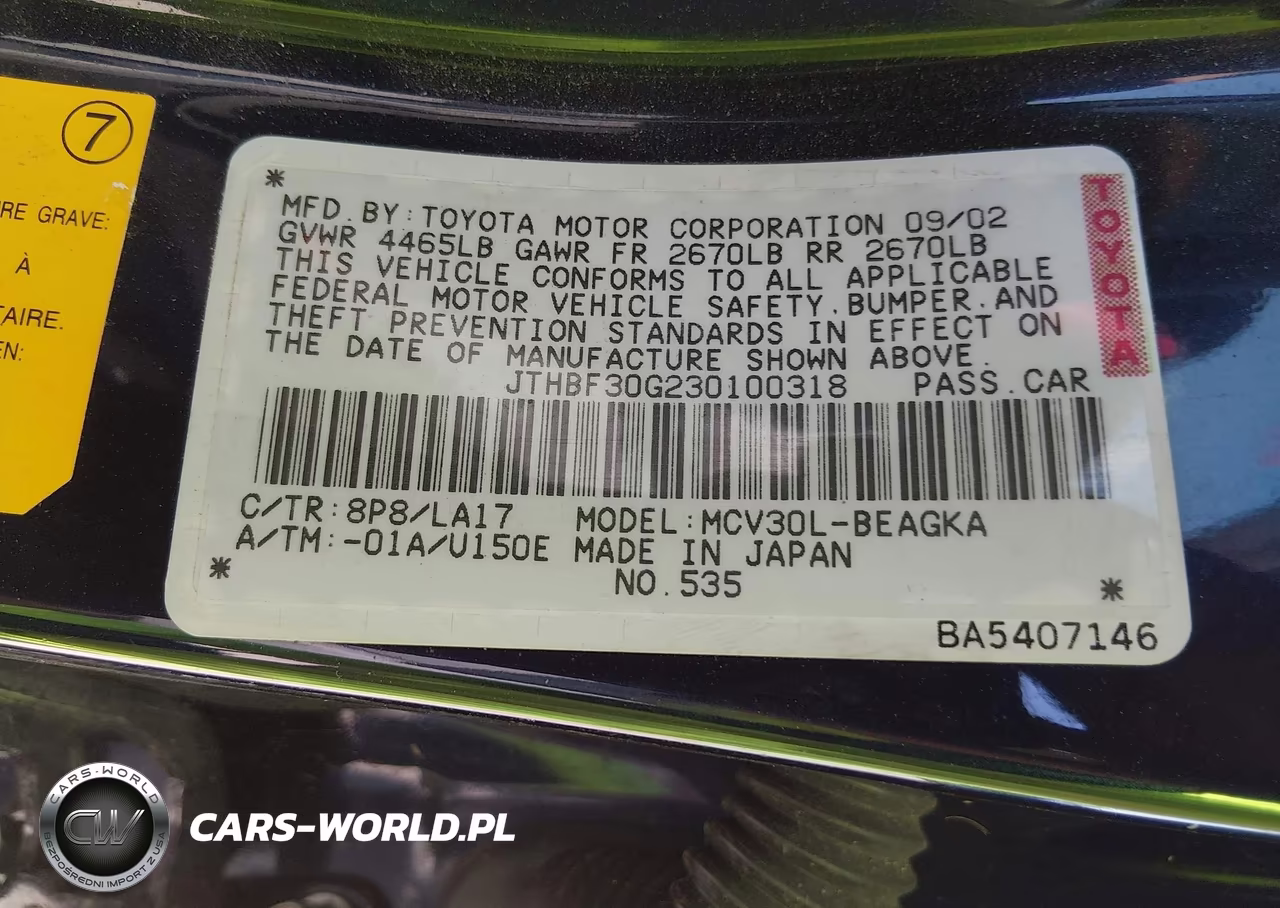 2003 Lexus Es 300 VIN:JTHBF30G230100318 - 9