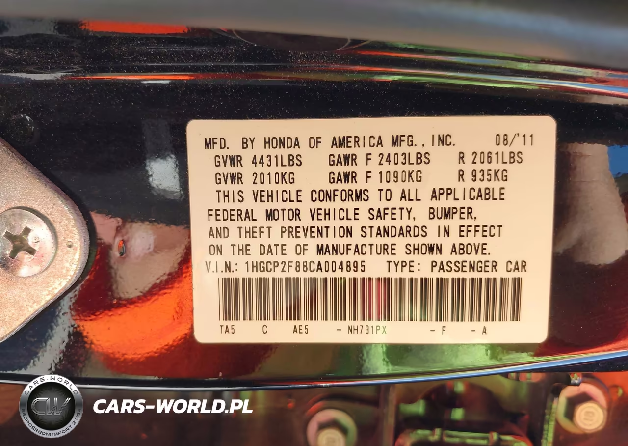 2012 Honda Accord 2.4 Ex-L VIN:1HGCP2F88CA004895 - 9