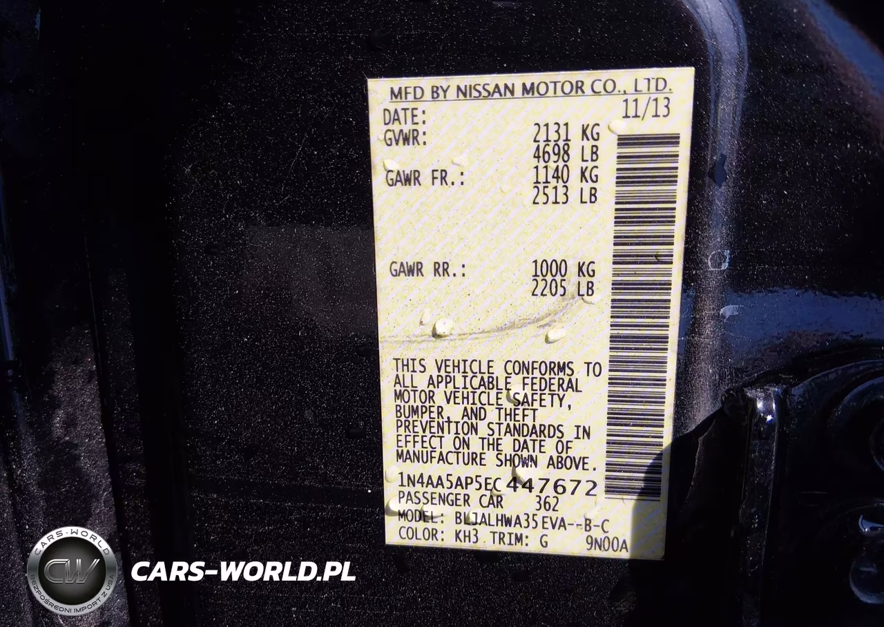 2014 Nissan Maxima 3.5 Sv VIN:1N4AA5AP5EC447672 - 9
