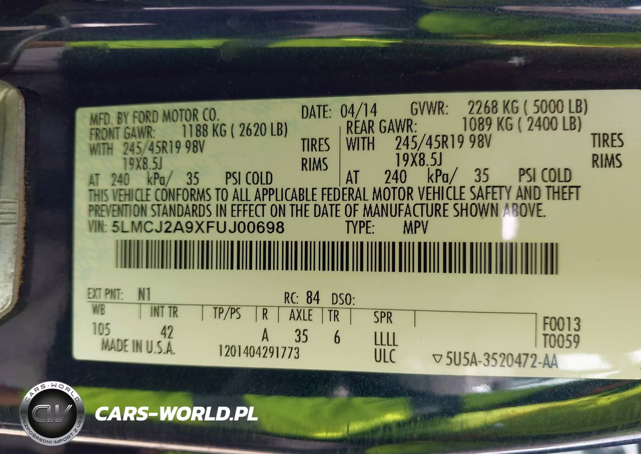 2015 Lincoln Mkc VIN:5LMCJ2A9XFUJ00698 - 9