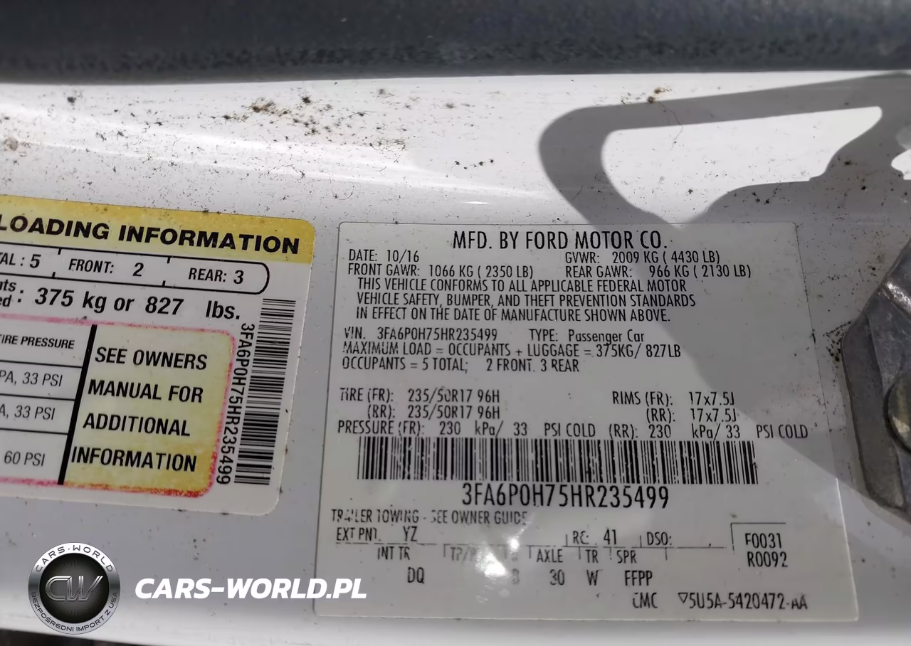 2017 Ford Fusion Se VIN:3FA6P0H75HR235499 - 9