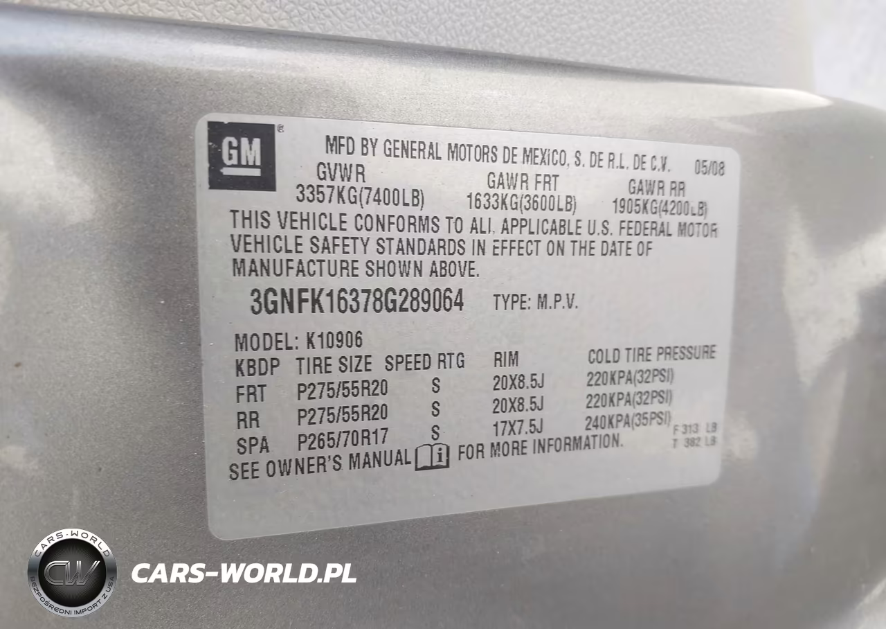2008 Chevrolet Suburban 1500 Ltz VIN:3GNFK16378G289064 - 9