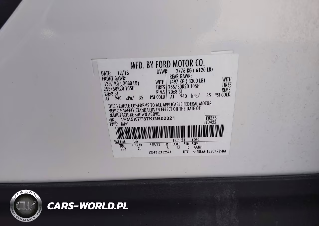 2019 Ford Explorer Limited VIN:1FM5K7F87KGB02021 - 9
