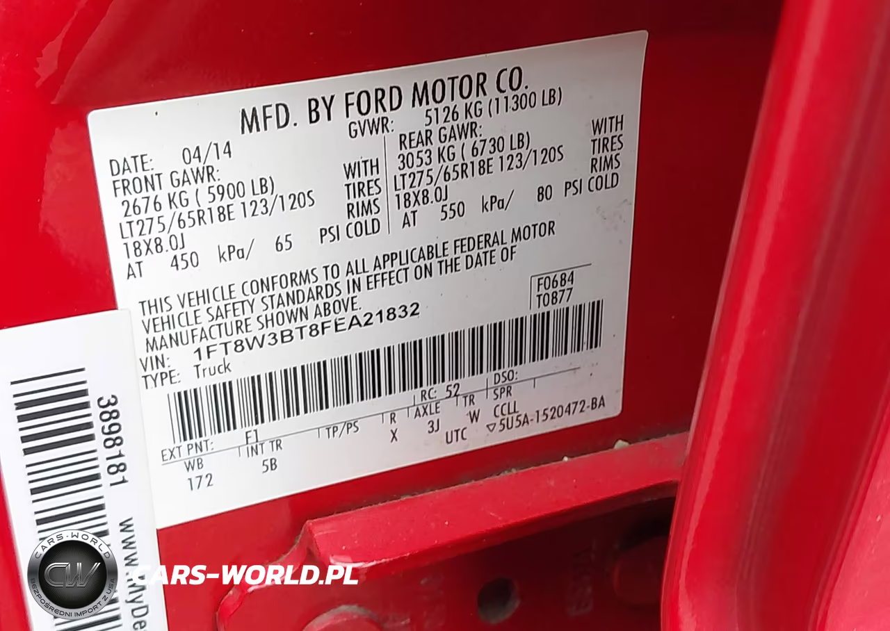 2015 Ford F-350 Lariat VIN:1FT8W3BT8FEA21832 - 8