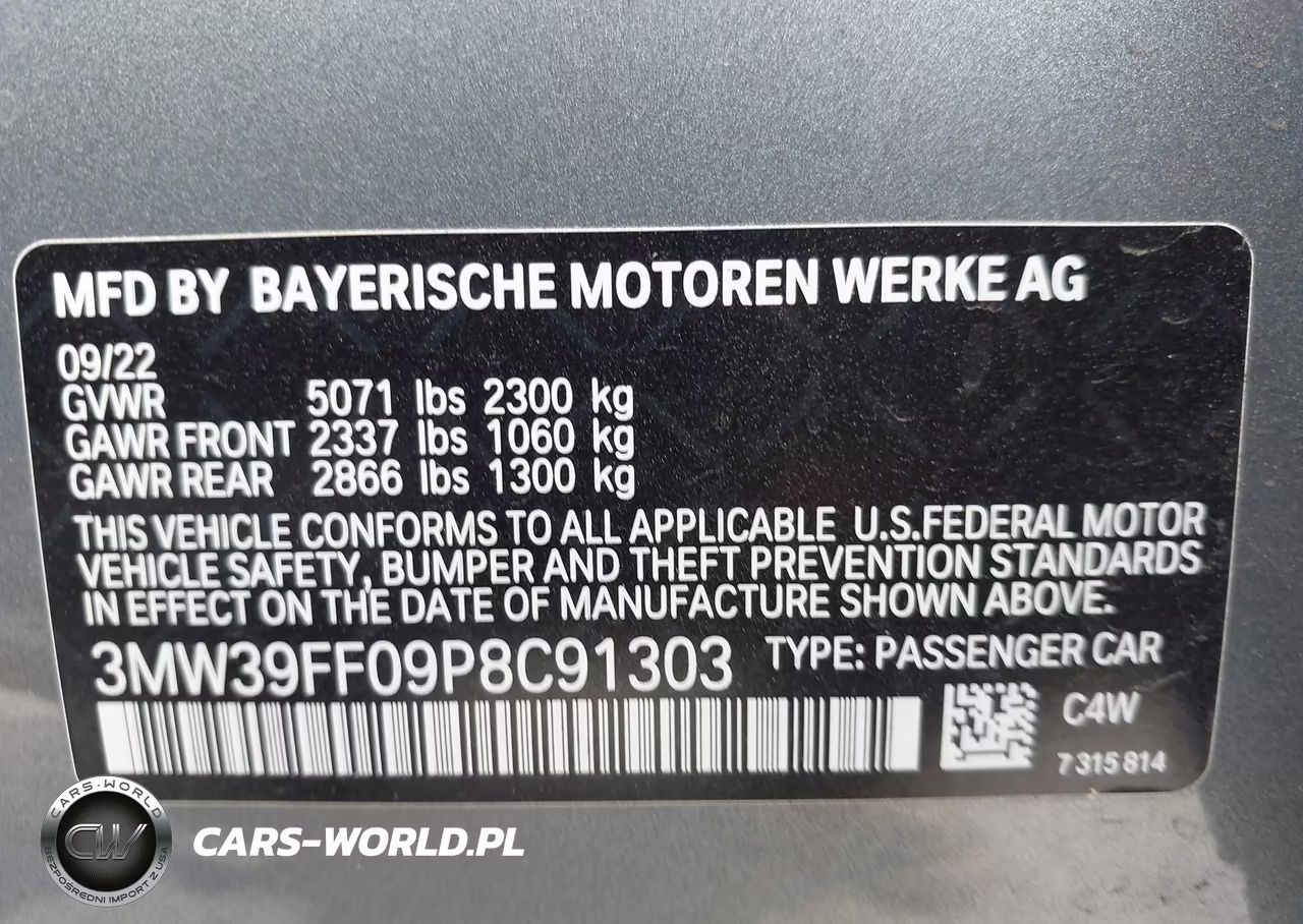 2023 BMW 330E VIN:3MW39FF09P8C91303 - 9