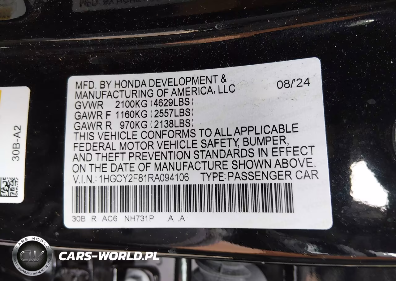2024 Honda Accord Hybrid Touring VIN:1HGCY2F81RA094106 - 9