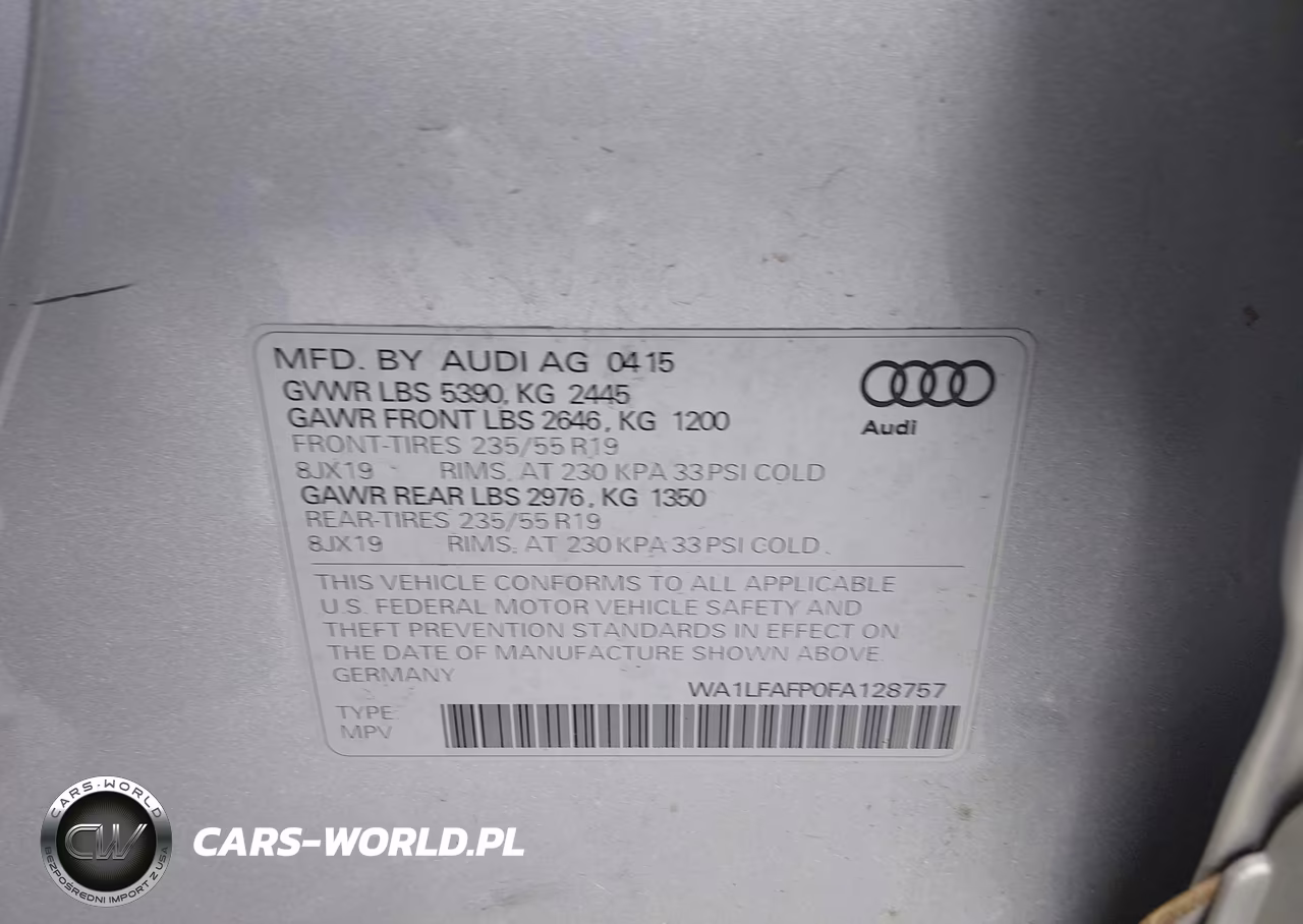 2015 Audi Q5 2.0T Premium VIN:WA1LFAFP0FA128757 - 9