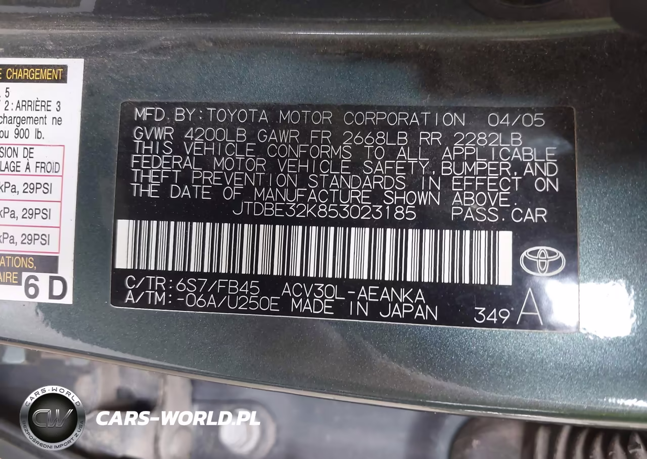 2005 Toyota Camry Le VIN:JTDBE32K853023185 - 9