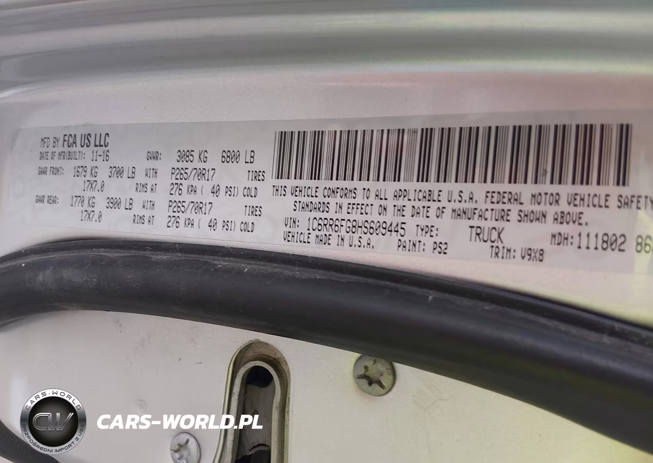 2017 Ram 1500 Tradesman 4X2 6'4 Box VIN:1C6RR6FG8HS609445 - 9