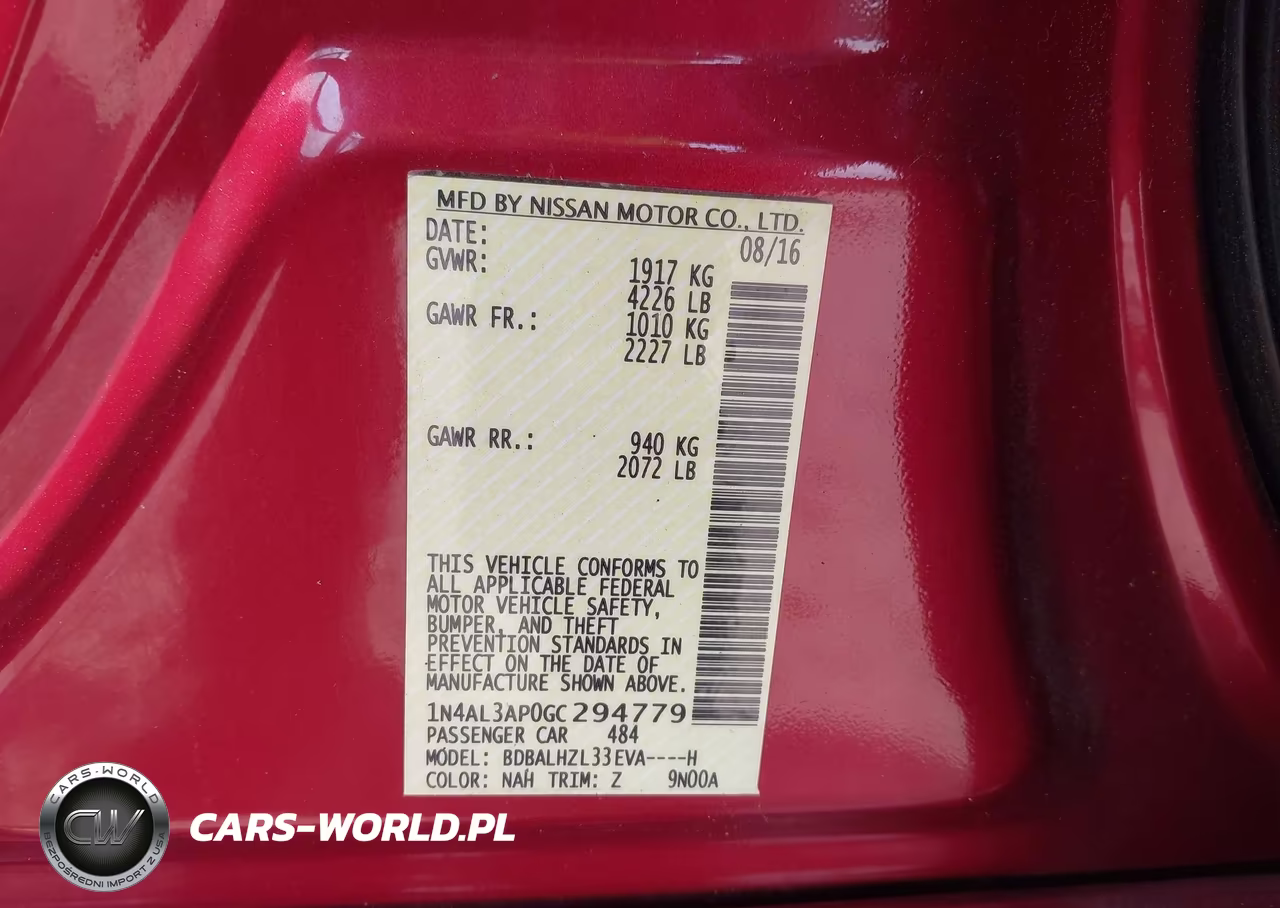 2016 Nissan Altima 2.5 Sr VIN:1N4AL3AP0GC294779 - 9