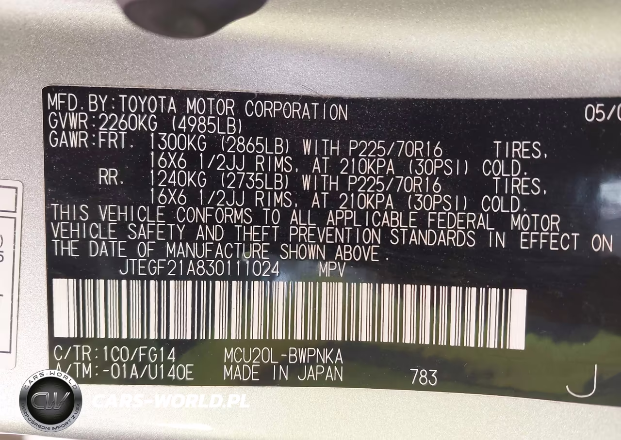 2003 Toyota Highlander V6 VIN:JTEGF21A830111024 - 9
