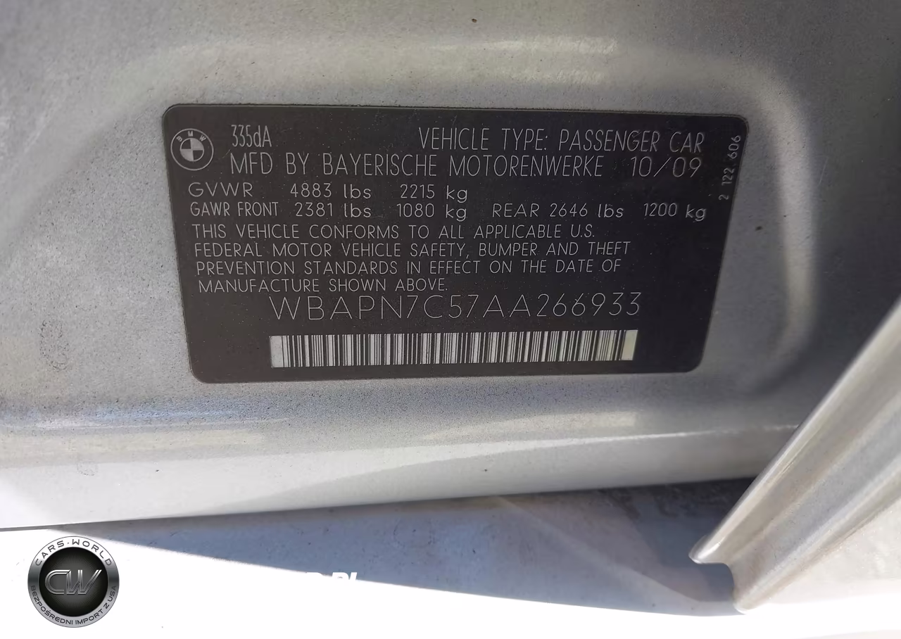 2010 BMW 335D VIN:WBAPN7C57AA266933 - 9