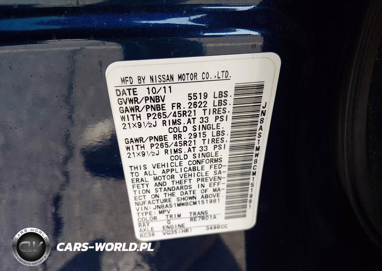 2012 Infiniti Fx35 Limited Edition VIN:JN8AS1MW8CM151981 - 9