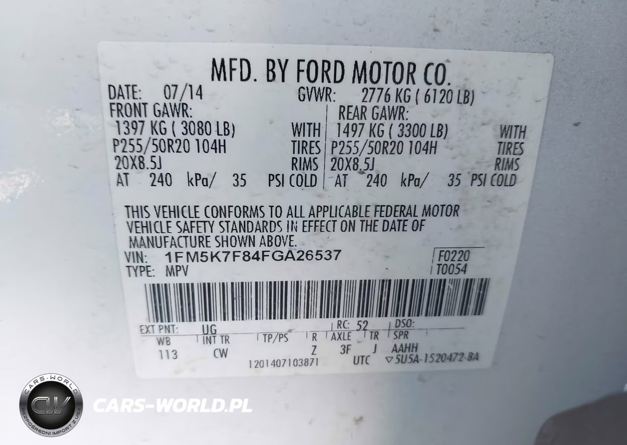 2015 Ford Explorer Limited VIN:1FM5K7F84FGA26537 - 9